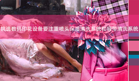 挑選數(shù)碼印花設(shè)備要注重噴頭保濕清洗系統(tǒng)和導(dǎo)帶清洗系統(tǒng)